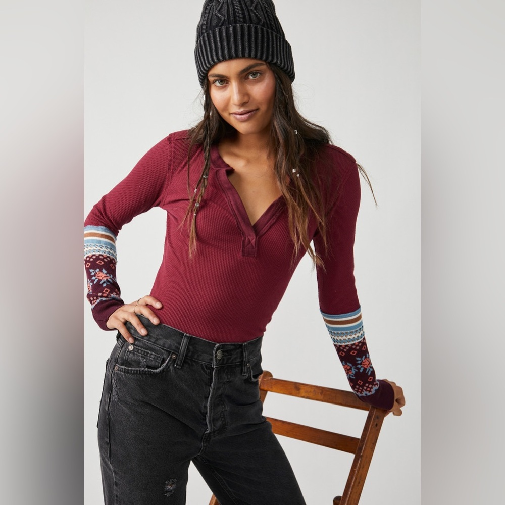 NWT Free People Layering Cuff Knit Top